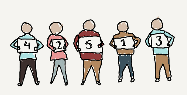 Illustration of line of students representing an array