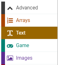 Select text on block menu