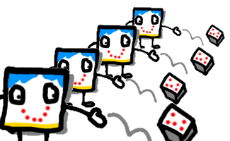 Multiple micro:bit throwing a dice